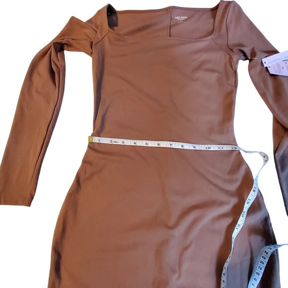 Wild Fable H&M Brown Long Sleeve Square Neck Dress Size XS Long sleeves - Picture 5 of 12